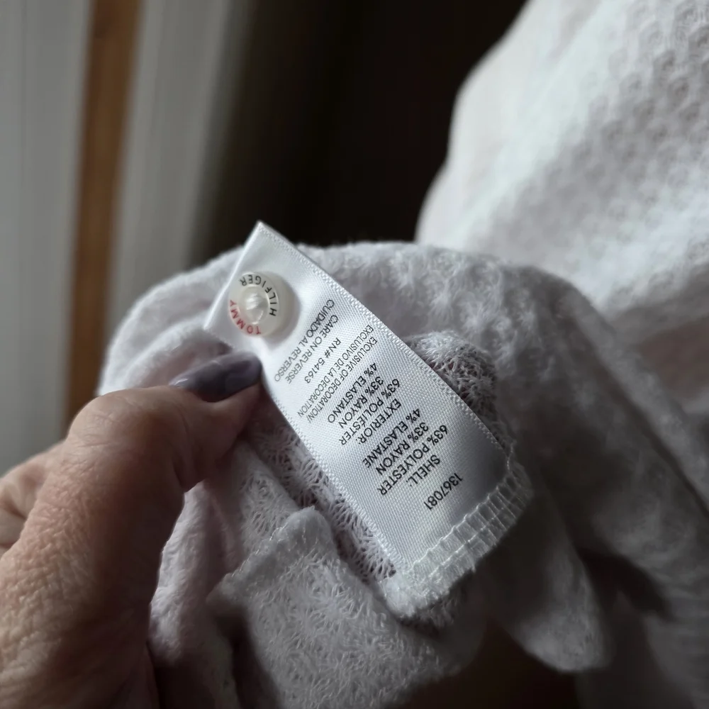 Tommy Hilfiger White Textured Cardigan - Picture 8 of 8